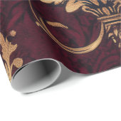 Scarlet & Gold Barock Geschenkpapier (Rolleneckpunkt)