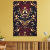 Scarlet & Gold Barock Leinwanddruck (Insitu (Wohnzimmer))