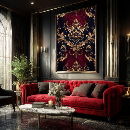 Scarlet & Gold Barock Poster