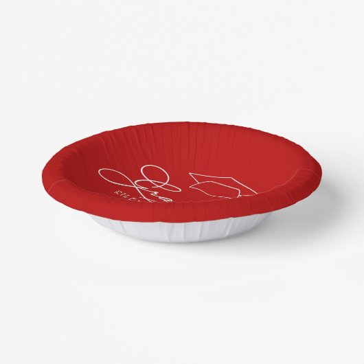 Scarlet Graduation Party Pappteller (Gewinkelt)