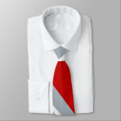 Scarlet-, Grau-und weißec$diagonal-gestreifte Krawatte (Gebunden)