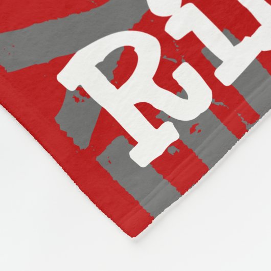 Scarlet Gray Name Repeat Typography Sport Team Fleecedecke (Ecke)
