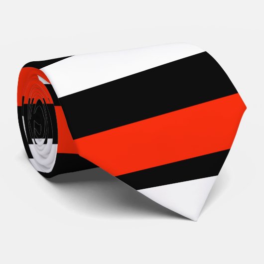 Scarlet-Horizontal-Gestreifte Krawatte (Gerollt)