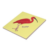 Scarlet ibis bird Cartoon Fliese (Seite)