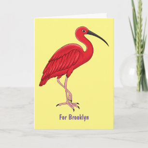 Scarlet ibis bird Cartoon Karte