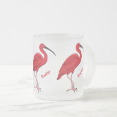 Scarlet ibis bird Cartoon Mattglastasse (VorderseiteRechts)