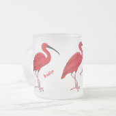 Scarlet ibis bird Cartoon Mattglastasse (Vorderseite Links)