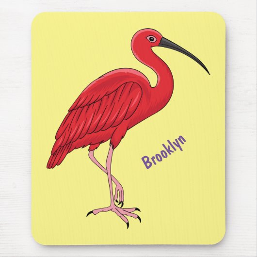 Scarlet ibis bird Cartoon Mousepad (Vorne)