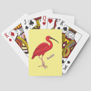 Scarlet ibis bird Cartoon Spielkarten