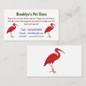 Scarlet ibis bird Cartoon Visitenkarte (Vorne/Hinten)