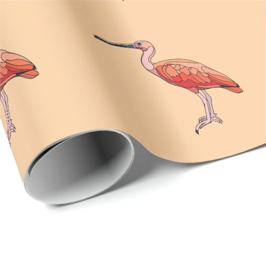 Scarlet Ibis Bird Happy Birthday Geschenkpapier (Rolleneckpunkt)