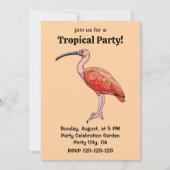 Scarlet Ibis Bird Tropical Party Einladung (Vorderseite)