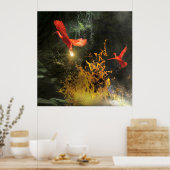 Scarlet Ibis Birds "STEALING THE LIGHT" Poster (Küche)