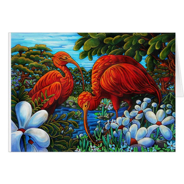 Scarlet Ibis Grußkarte (Vorderseite (Horizontal))