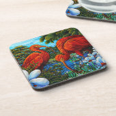 Scarlet Ibis Untersetzer Set 6 (Linke Seite)