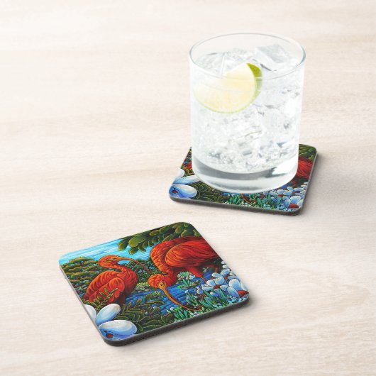 Scarlet Ibis Untersetzer Set 6 (Rechte Seite)