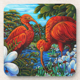 Scarlet Ibis Untersetzer Set 6