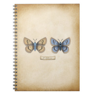 Scarlet Large Blue Butterfly Vintag Style Notizblock