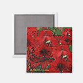 "Scarlet Lilies" Magnet (Vorderseite/Rückseite)