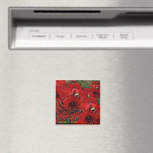 "Scarlet Lilies" Magnet (In Situ (Geschirrspüler))