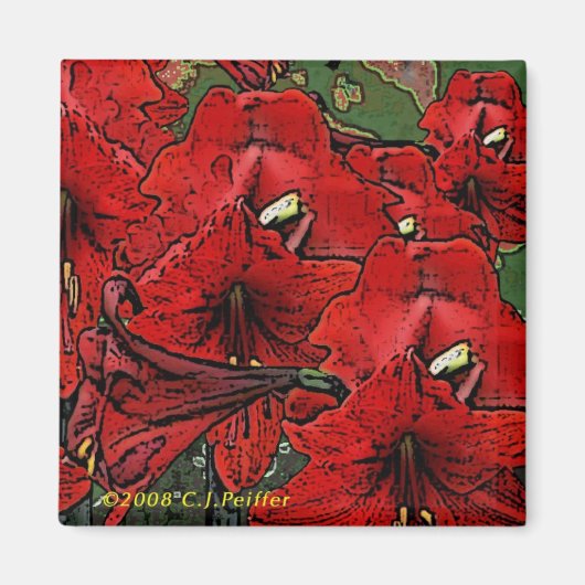 "Scarlet Lilies" Magnet (Vorne)