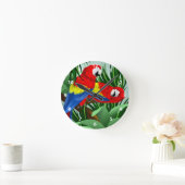 Scarlet Macaw Art Runde Wanduhr (Zuhause)