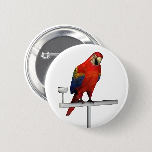 Scarlet Macaw Button (Vorne & Hinten)