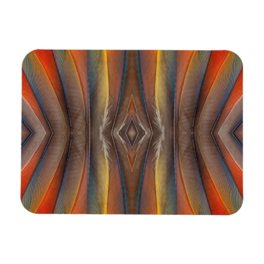 Scarlet Macaw feather design Magnet (Horizontal)