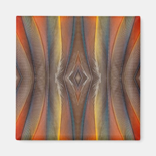 Scarlet Macaw feather design Magnet (Vorne)