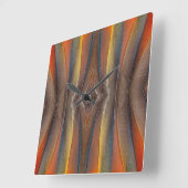 Scarlet Macaw feather design Quadratische Wanduhr (Winkel)