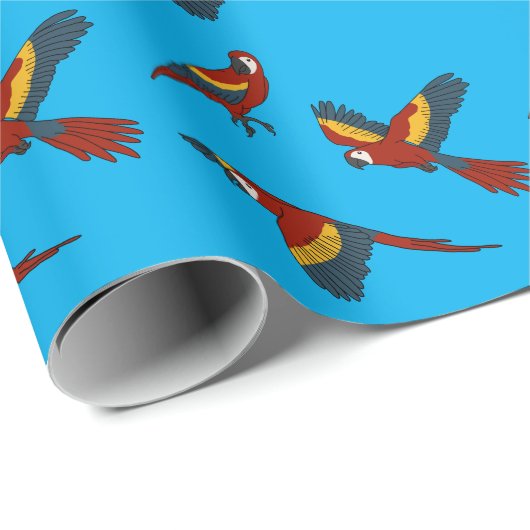 Scarlet Macaw Geschenkpapier (Rolleneckpunkt)