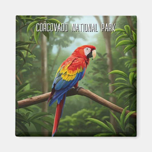 Scarlet Macaw im Corcovado Nationalpark Reisen Magnet (Vorne)