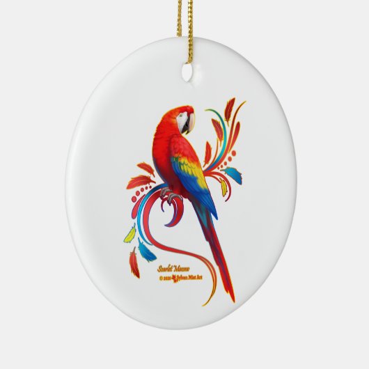 Scarlet Macaw Keramik Ornament (Rechts)