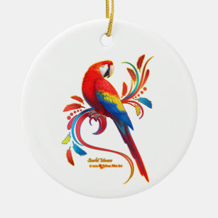 Scarlet Macaw Keramik Ornament