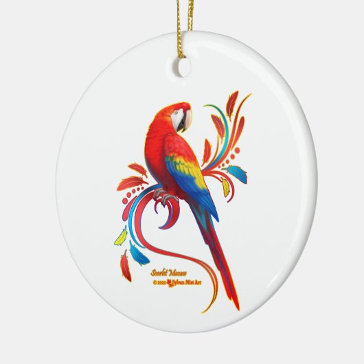 Scarlet Macaw Keramik Ornament (Links)