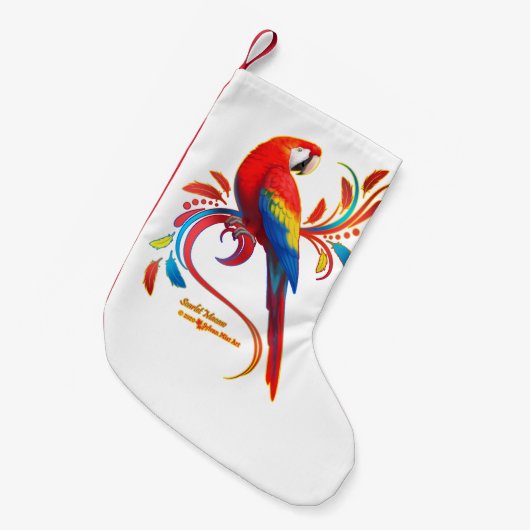 Scarlet Macaw Kleiner Weihnachtsstrumpf (Vorderansicht (hängend))