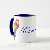 Scarlet Macaw Nicaragua Keramik Tasse (Vorderseite Links)