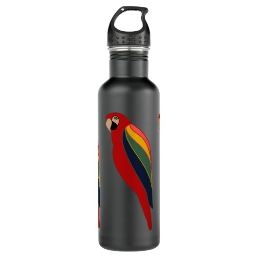 Scarlet Macaw on Water Bottle Edelstahlflasche (Vorderseite)