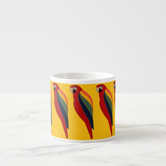 Scarlet Macaw on Yellow Espresso Mug Espressotasse (Vorderseite)