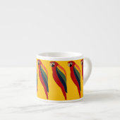 Scarlet Macaw on Yellow Espresso Mug Espressotasse (Vorderseite Rechts)