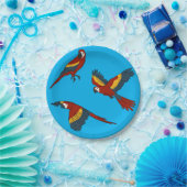 Scarlet Macaw Pappteller (Party)