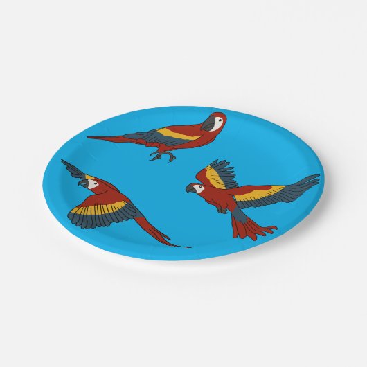 Scarlet Macaw Pappteller (Schrägansicht)