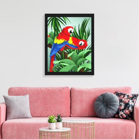 Scarlet Macaw Parrot Art Leinwanddruck (Insitu (Wohnzimmer))