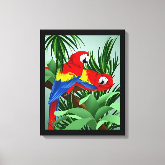 Scarlet Macaw Parrot Art Leinwanddruck (Vorderseite)