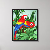 Scarlet Macaw Parrot Art Leinwanddruck (Vorderseite)