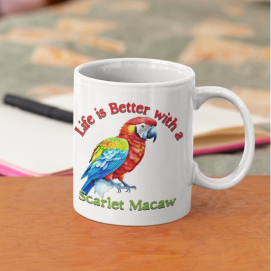 Scarlet Macaw Parrot Coffee Lover Geschenk Kaffeetasse