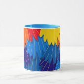 Scarlet Macaw Parrot Feather Muster Tasse (Zentrum)