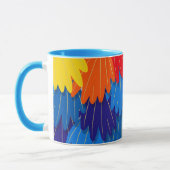 Scarlet Macaw Parrot Feather Muster Tasse (Links)