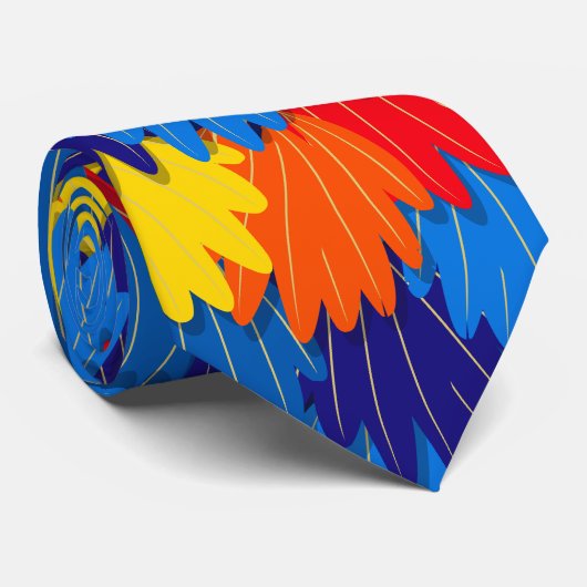 Scarlet Macaw Parrot Feathers farbenfroh Krawatte (Gerollt)
