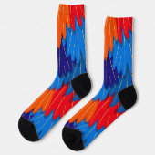Scarlet Macaw Parrot Feathers farbenfroh Socken (Linkes Detail)